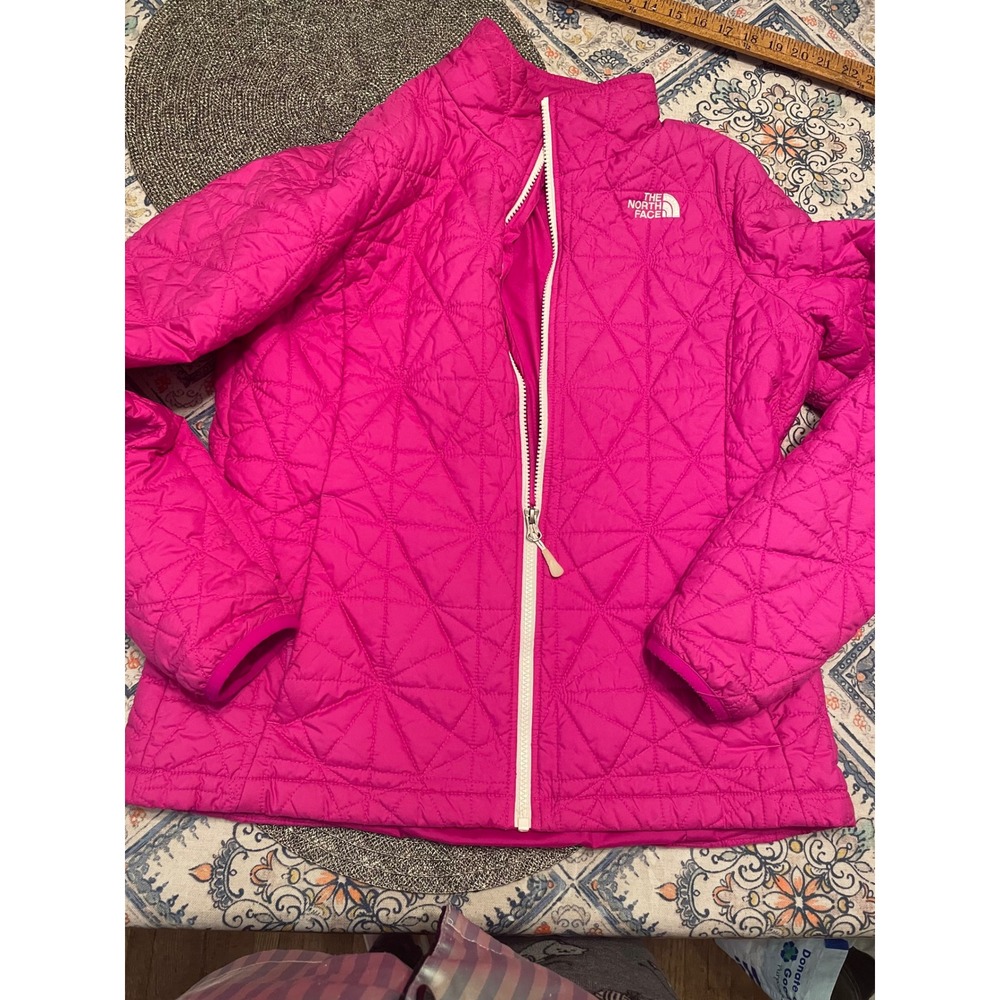 The North Face Womens Pink Thermoball Quilted Puffer Jacket Full Zip Large - Picture 1 of 4